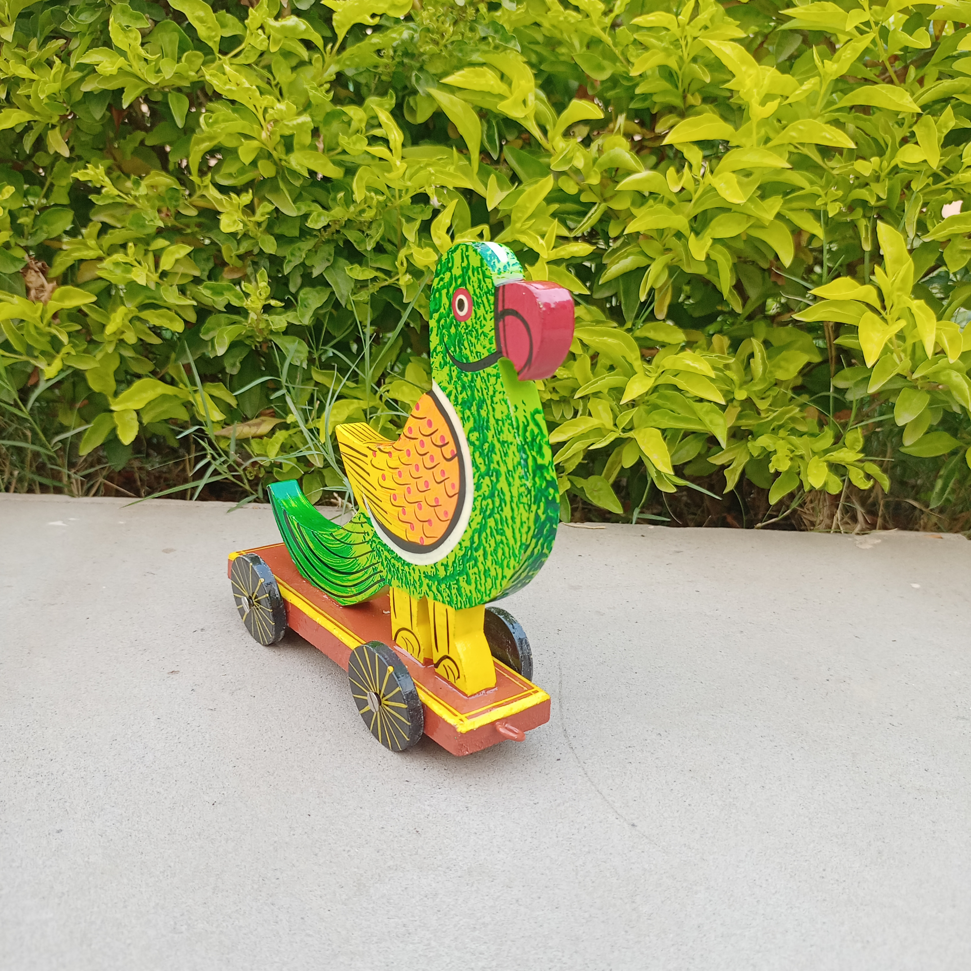 Rangyatra wooden Parrot toys pull along toy