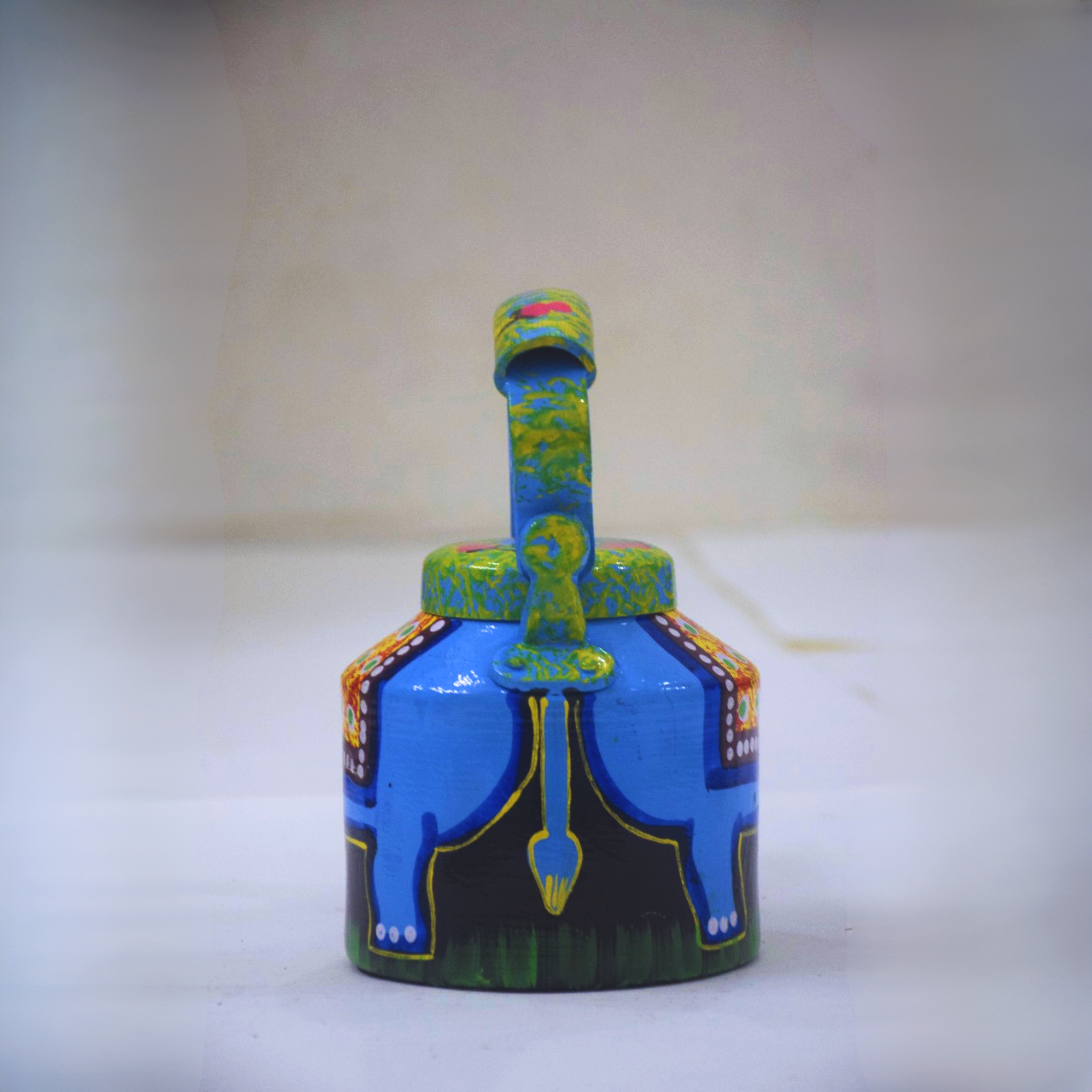 Rangyatra Hand-Painted Colourful Aluminum Tea Kettle Used For Wedding Event, Tea Stall And Home Decor - Image 3