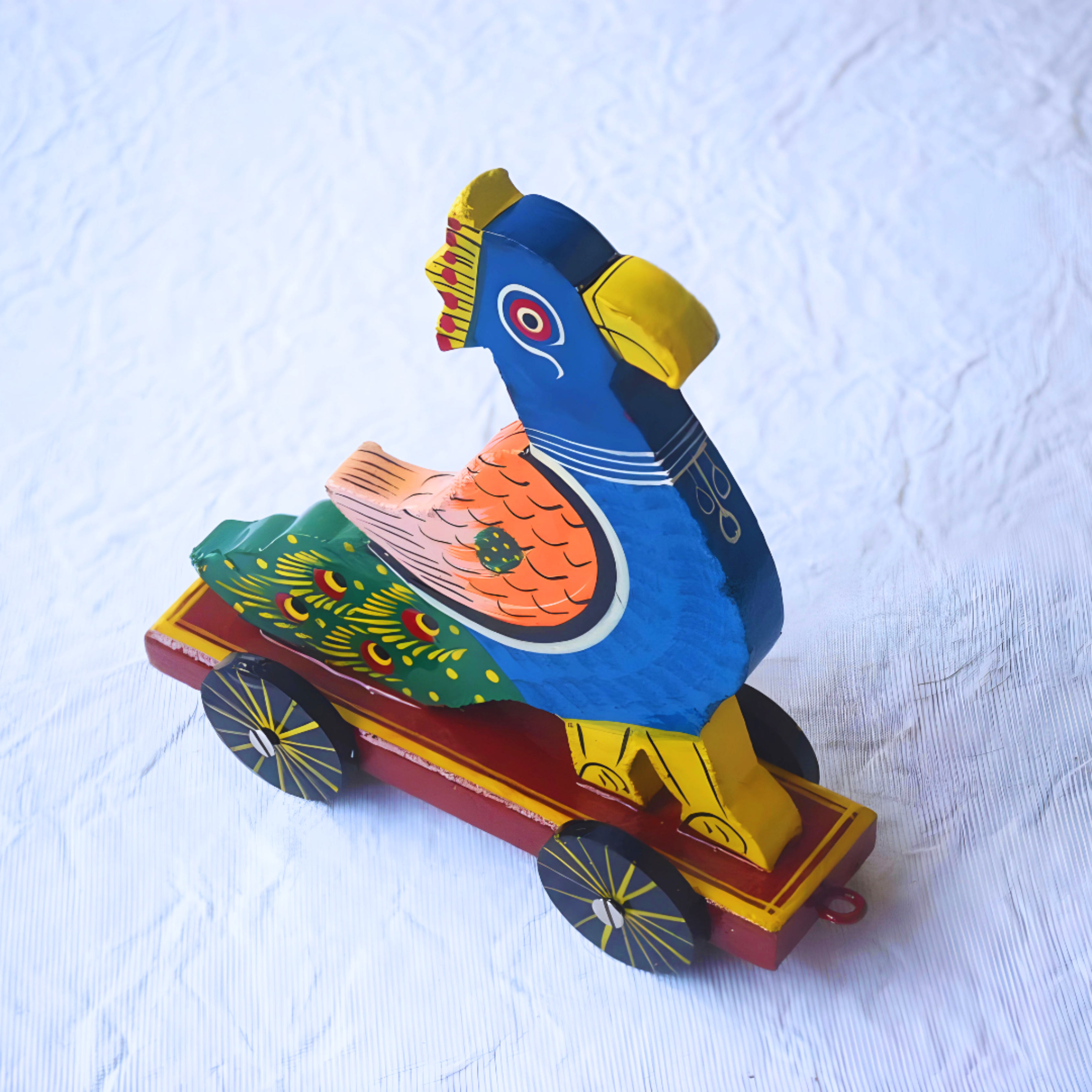 Rangyatra Peacock Wooden Kreative Pull Along Toy With Home Decor - Image 3