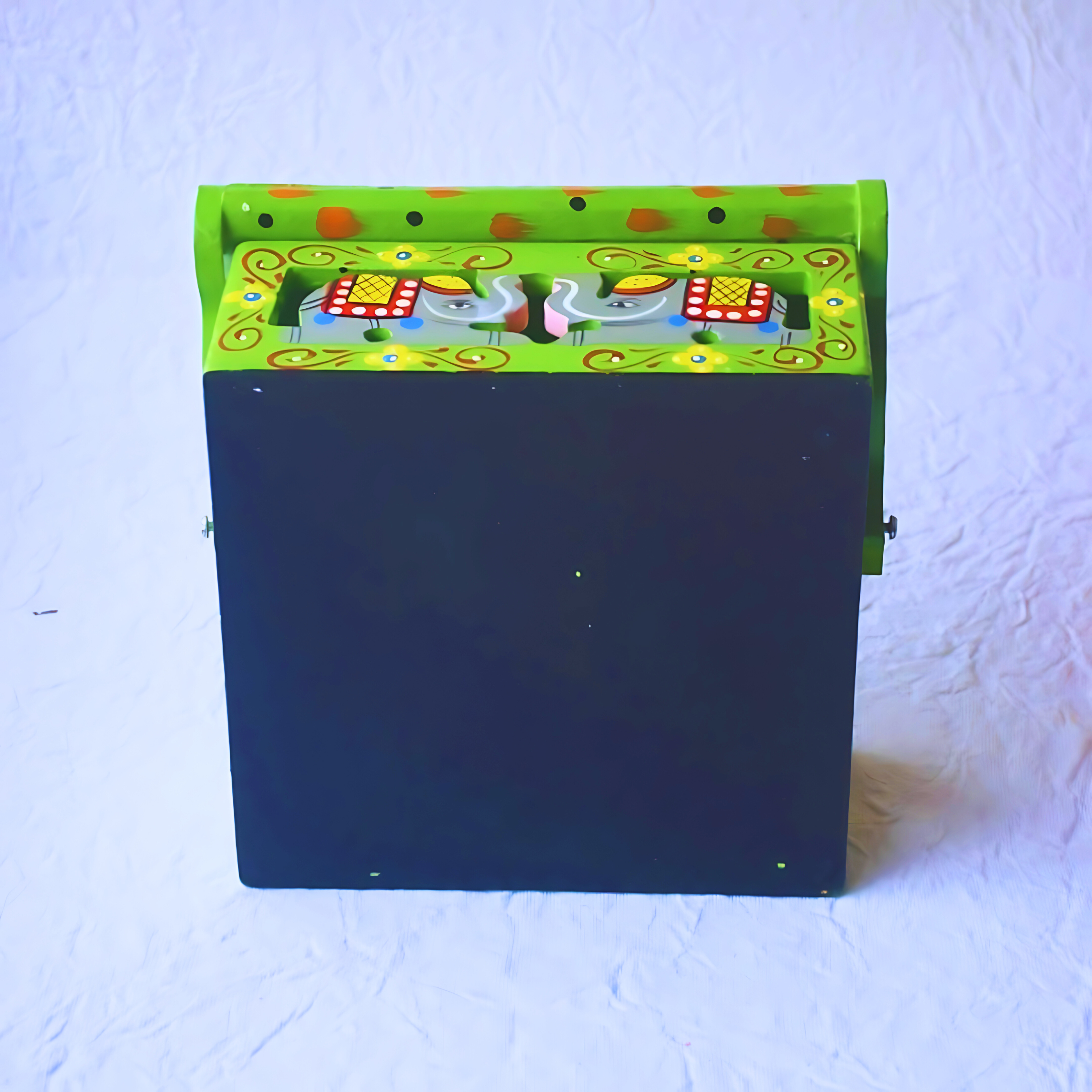 Rangyatra Wooden Glass Holder Hand-painted Multicolor Wooden Glass Holder & Tea Serving Tray Handicraft Item Made By Varanasi - Image 6